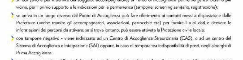 Emergenza Ucraina: indicazioni per l'accoglienza